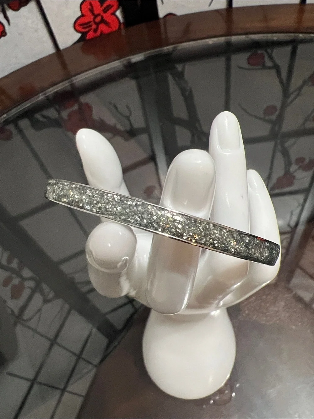 kate spade Silver Crystal Bow Hinged Bangle Bracelet
